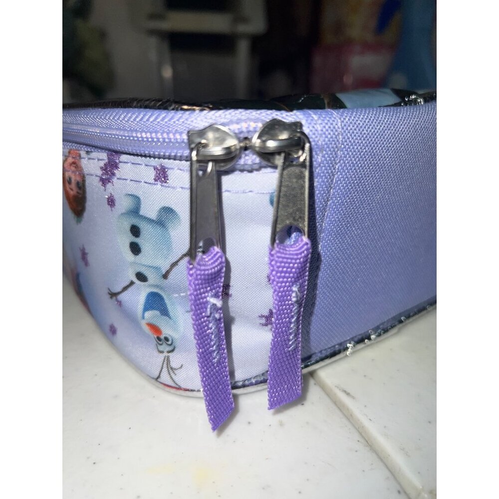 New Disney Frozen Anna & Elsa Lunch Bag With Silver Trim Insulated - Picture 6 of 7